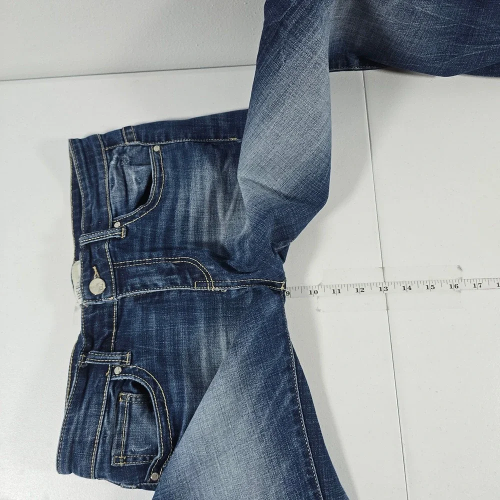 BKE Payton Bootcut Jeans Womens 27L Dark Wash Whiskered Denim 12614‎